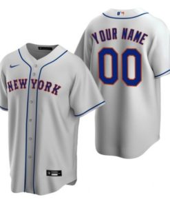 Men's New York Mets ACTIVE PLAYER Custom Gray Road Stitched MLB Jersey