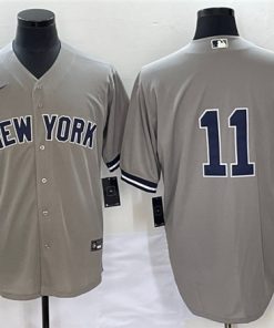 Men's New York Yankees #11 Anthony Volpe Gray Cool Base Stitched Baseball Jersey