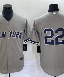 Men's New York Yankees #22 Harrison Bader Gray Cool Base Stitched Baseball Jersey