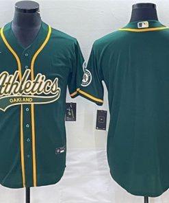 Men's Oakland Athletics Blank Green Cool Base Stitched Baseball Jersey