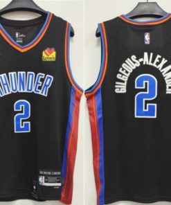 Men's Oklahoma City Thunder #2 Shai Gilgeous-Alexander Black With NO.6 Patch Stitched Jersey