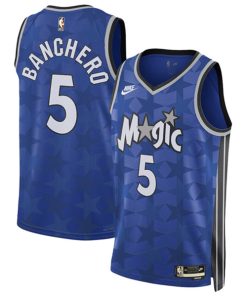 Men's Orlando Magic #5 Paolo Banchero Blue 2023-24 Classic Edition Stitched Basketball Jersey