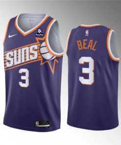 Men's Phoenix Suns #3 Bradley Beal Purple Icon Edition Stitched Basketball Jersey