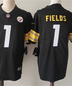 Men's Pittsburgh Steelers #1 Justin Fields Black Vapor Untouchable Limited Football Stitched Jersey