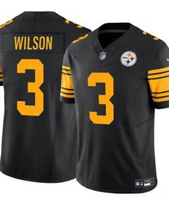 Men's Pittsburgh Steelers #3 Russell Wilson Black 2024 F.U.S.E.Color Rush Limited Football Stitched Jersey