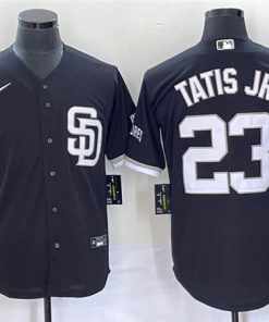 Men's San Diego Padres #23 Fernando Tatis Jr. Black Cool Base Stitched Baseball Jersey