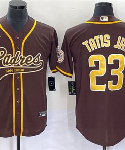 Men's San Diego Padres #23 Fernando Tatis Jr. Brown Cool Base Stitched Baseball Jersey
