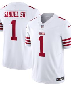 Men's San Francisco 49ers #1 Deebo Samuel White F.U.S.E. Vapor Untouchable Limited Football Stitched Jersey