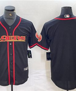 Men's San Francisco 49ers Blank Black With Patch Cool Base Stitched Baseball Jersey