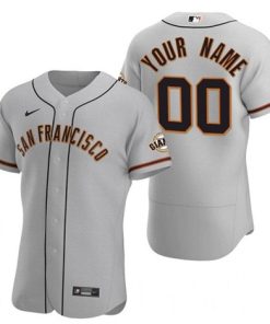 Men's San Francisco Giants ACTIVE PLAYER Custom Gray Flex Base Stitched Jersey