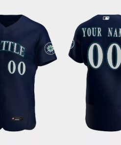 Men's Seattle Mariners ACTIVE PLAYER Custom Navy Flex Base Stitched Jersey