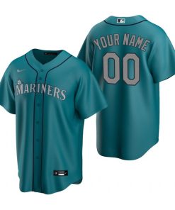 Men's Seattle Mariners Active Player Custom Aqua Cool Base Stitched Jersey