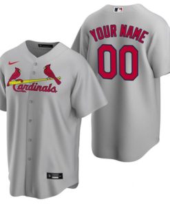 Men's St. Louis Cardinals Active Player Custom Gray Cool Base Stitched Baseball Jersey