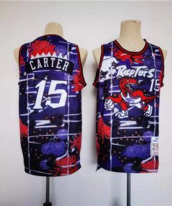 Men's Toronto Raptors #15 Vince Carter Purple Throwback Stitched Jersey
