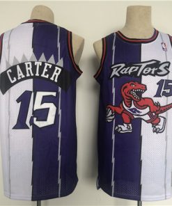 Men's Toronto Raptors #15 Vince Carter White Purple Splite Basketball Jersey
