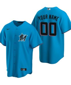 Miami Marlins Active Player Custom Blue Cool Base Stitched Baseball Jersey