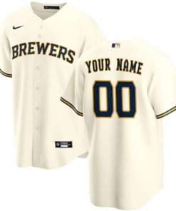 Milwaukee Brewers Active Player Custom Cream Cool Base Stitched Baseball Jersey