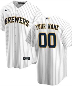 Milwaukee Brewers Active Player Custom White Cool Base Stitched Baseball Jersey