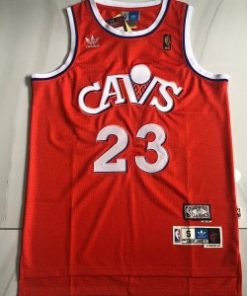 NBA Cavaliers 23 Lebon James Red Hardwood Classics Men Jersey