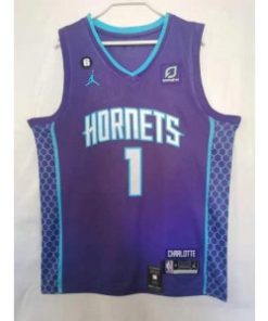 NBA Hornet 1 LaMelo Ball Purple Jordan Men Jersey
