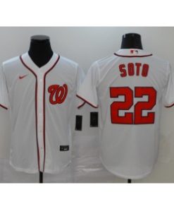 Nationals 22 Juan Soto White Cool Base Men Jersey