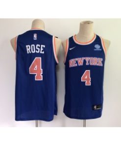 New York Knicks 4 Rose Blue Men Jersey