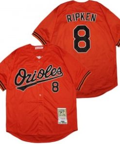 Orioles 8 Cal Ripken Jr Orange 1989 Cooperstown Collection Men Jersey