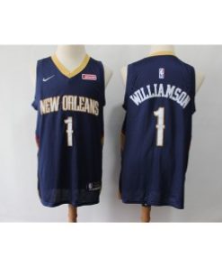 Pelicans 1 Zion Williamson Navy Men Jersey