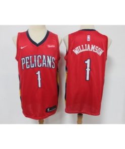 Pelicans 1 Zion Williamson Red Men Jersey