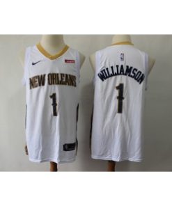 Pelicans 1 Zion Williamson White Men Jersey