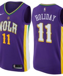 Pelicans 11 Jrue Holiday Purple Mardi Gras Pride Men Jersey