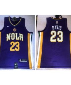Pelicans 23 Anthony Davis Purple City Edition Men Jersey