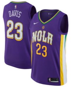 Pelicans 23 Anthony Davis Purple Mardi Gras Pride  Men Jersey