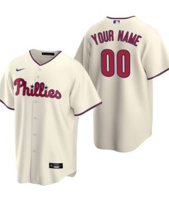 Philadelphia Phillies Active Player Custom Cream Cool Base Stitched Baseball Jersey