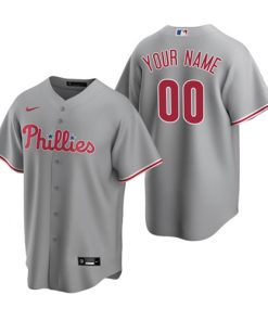 Philadelphia Phillies Active Player Custom Gray Cool Base Stitched Baseball Jersey
