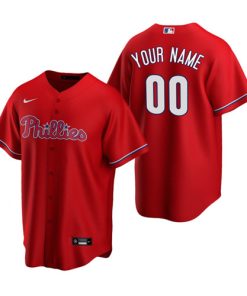 Philadelphia Phillies Active Player Custom Red Cool Base Stitched Baseball Jersey