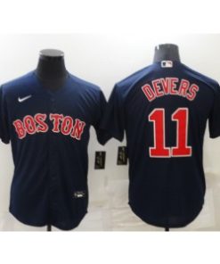 Red Sox 11 Rafael Devers Navy Cool Base Men Jersey