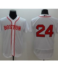 Red Sox 24 Price White Flexbase Men Jersey