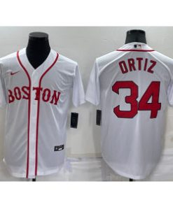 Red Sox 34 David Ortiz White Cool Base Men Jersey