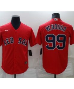 Red Sox 99 VERDUGO Red Cool Base Men Jersey