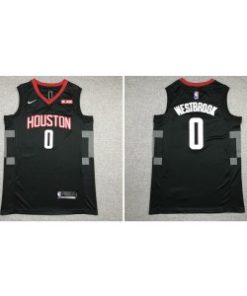 Rockets 0 Russell Westbrook Black Men Jersey