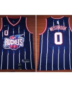 Rockets 0 Russell Westbrook Blue Nike Men Jersey