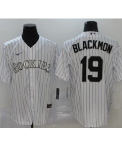 Rockies 19 Charlie Blackmon White Cool Base Men Jersey