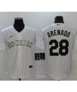 Rockies 28 Nolan Arenado White Cool Base Men Jersey