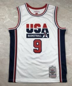 Team USA 9 Michael Jordan White Men Jersey