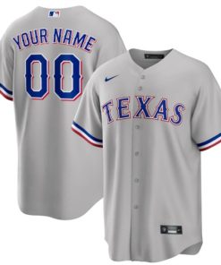 Texas Rangers Active Player Custom Gray Cool Base Stitched Baseball Jersey