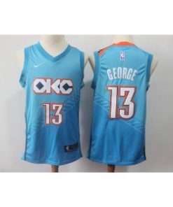 Thunder 13 Paul George Light Blue 2018-19 City Edition Swingman Men Jersey