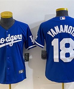 #18 Yoshinobu Yamamoto Blue Stitched Jersey(Run Small)