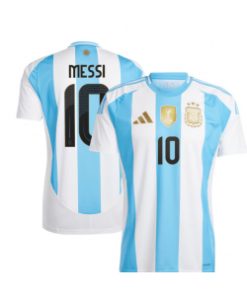 2024 Argentina 10 Lionel Messi White Blue Soccer Men Jersey