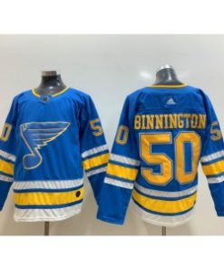 Blues 50 Jordan Binnington Winter Classic Blue Men Jersey